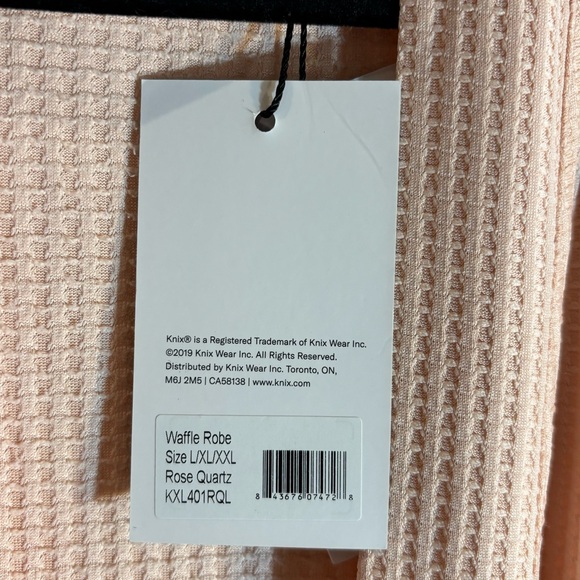 KNIX Sz L/XL/XXL Waffle Mid-Length Robe in Rose Quartz Pockets NEW WITH TAGS - Picture 4 of 10